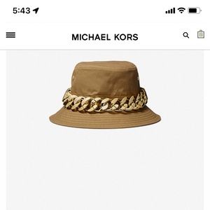 Michael Kors chain link cotton bucket hat in khaki